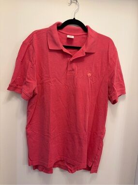 Brooks Brothers Polo Shirt Men's Large Heather Coral Pink 100% Cotton